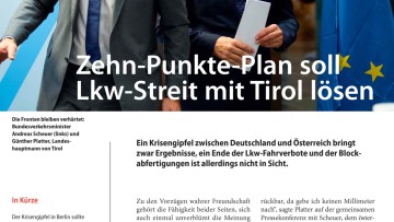 Zehn-Punkte-Plan soll Lkw-Streit mit Tirol lösen
