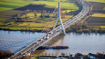 A 46, Rheinbrücke, Fleher Brücke Düsseldorf Neuss