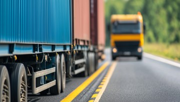 schwerer Lkw auf der Straße