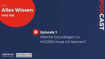 Grafik mit erster Podcast-Folge in einer Serie über HVO 100 