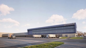 Architekturvisualisierung des neuen Rhenus Road Freight Umschlagzentrums in Dortmund