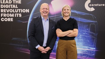 Volvo-Group-Chef Martin Lundstedt und Karin Rådström, CEO Daimler Truck von Corectura
