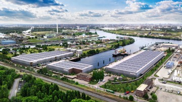 Luftbild-Visualisierung einer Logistikimmobilie in Hamburg-Harburg 