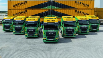 Lkw Flotte der Firma Gartner