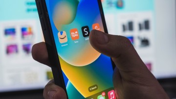Apps Temu Shein auf einem Smartphone Startbildschirm