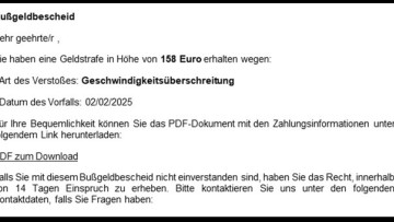 Betrügsmasche: Mail, die sich als KBA ausgeben