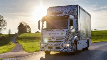 Keyou Wasserstoff-Lkw auf der Straße