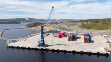Bau des SCA-Containerhafen Sundsvall 2024