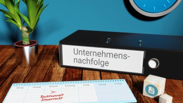Ordner auf dem Unternehmensnachfolge steht
