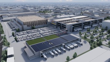 Visualisierung des geplanten Rewe-Logistikzentrums in Wiener Neudorf
