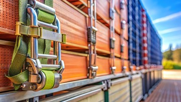 Bild von gesicherter Ladung in einem LKW