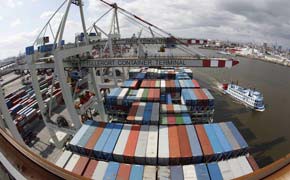 Schiffscontainer, Containerterminal, Hamburg