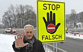 Ramsauer Warntafel Geisterfahrer