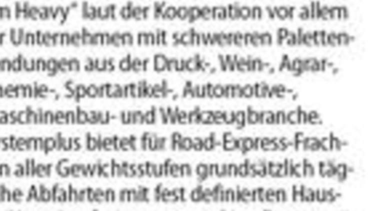 Systemplus senkt für schwere Güter die Preise