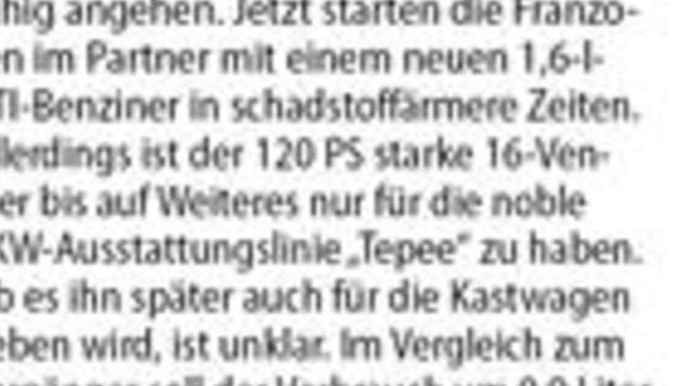Euro-5-Benziner für den Peugeot Partner ...