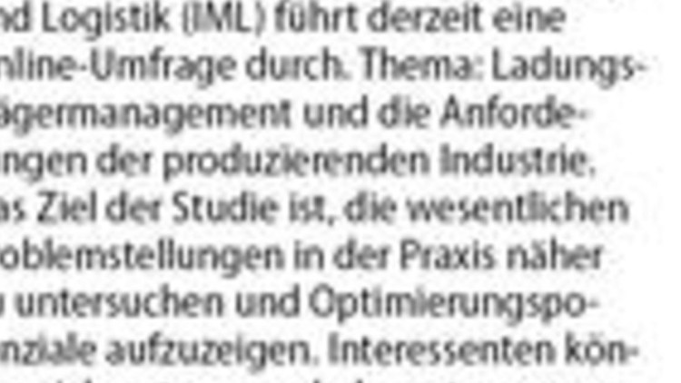 Mitmachen: Studie zum Ladungsträgermanagement Mitmachen: Studie zum Ladungsträgermanagement