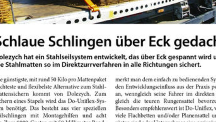 Das Stahlseilsystem wird über Eck gespannt