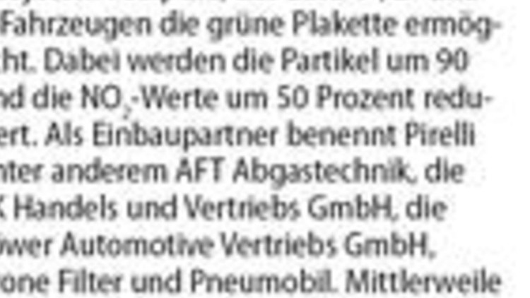 Pirelli-Nachrüstfilter Feelpureauch für schwere ...