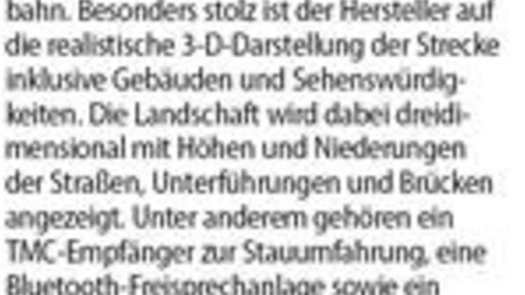 LKW-Navi mit detailgetreuer Darstellung