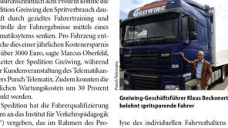 Telematik senkt Spritverbrauch