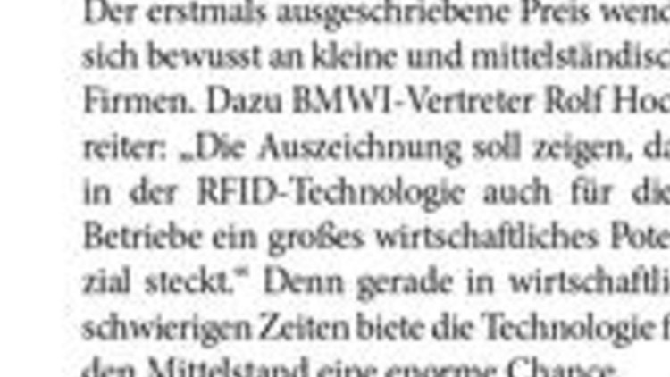 Mittelstandspreis RFID 2009: Jetzt bewerben!