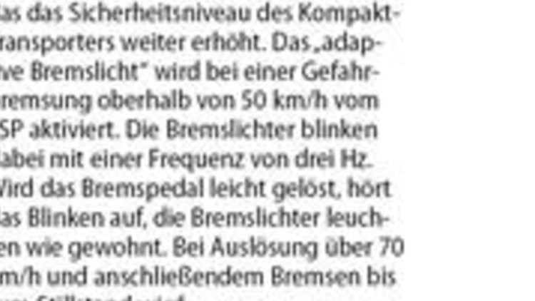 Mehr Sicherheit: Adaptives Bremslicht für Vito ... Mehr Sicherheit: Adaptives Bremslicht für Vito ...