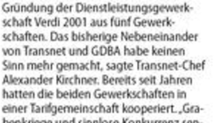 Eine neue Verkehrsgewerkschaft entsteht