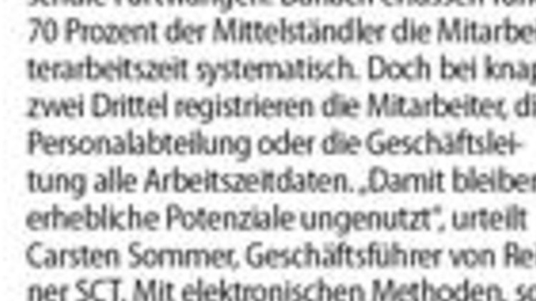 Elektronische Zeiterfassung bietet Potenziale Elektronische Zeiterfassung bietet Potenziale
