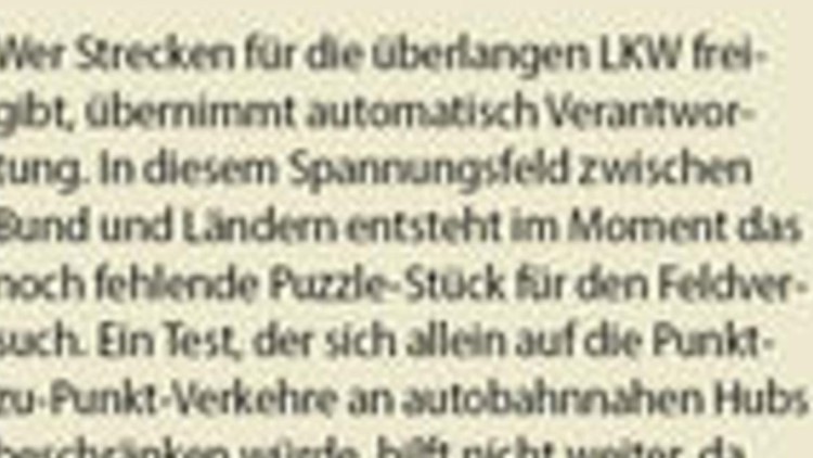 Lang-LKW-Streckennetz