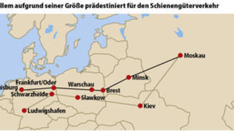 Containerzugverbindung nach Moskau