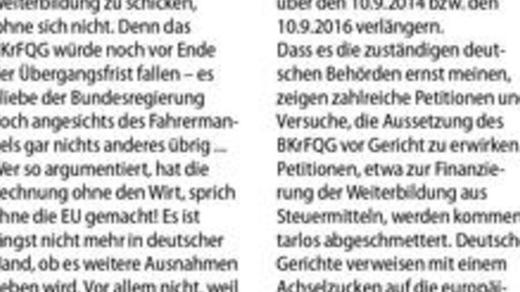 Teil 13: Fahrermangel und BKrFQG