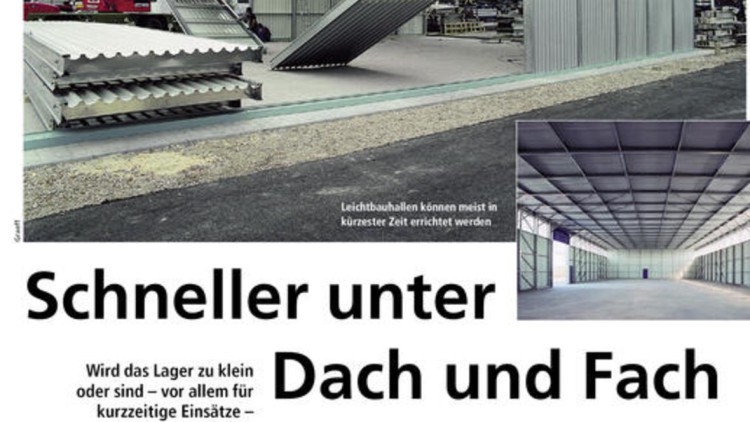 Leichtbauhallen können meist in kürzester Zeit ... Leichtbauhallen können meist in kürzester Zeit ...