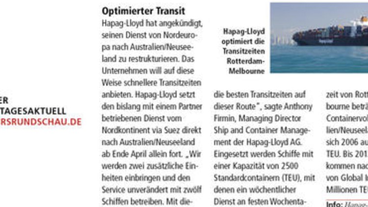 Optimierter Transit Optimierter Transit