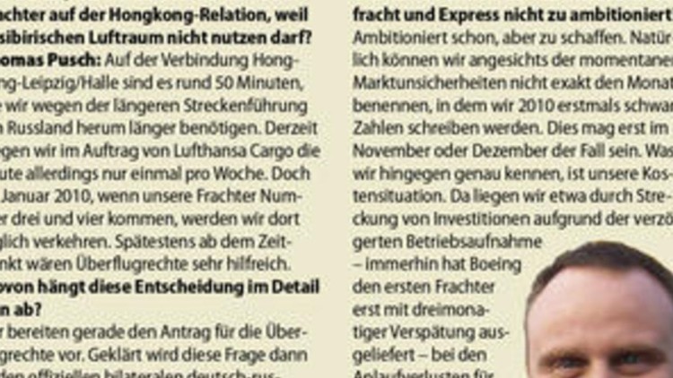 Neue Frachtlinie hebt ab