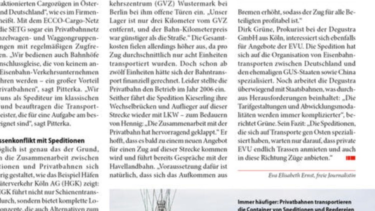 	Privatbahnen ticken wie Spediteure