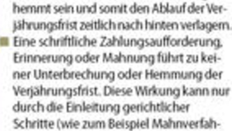 Verjährung vermeiden