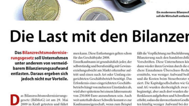 Die Last mit den Bilanzen