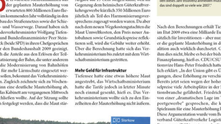 Das Transportgewerbe soll den Ausbau des ...