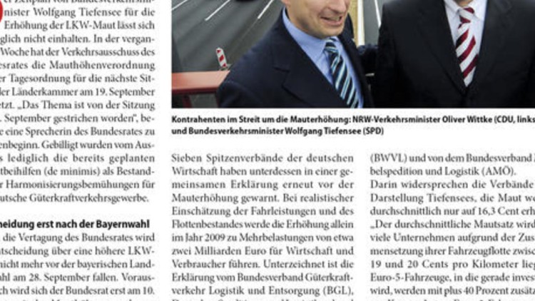  Länder blockieren Mautpläne