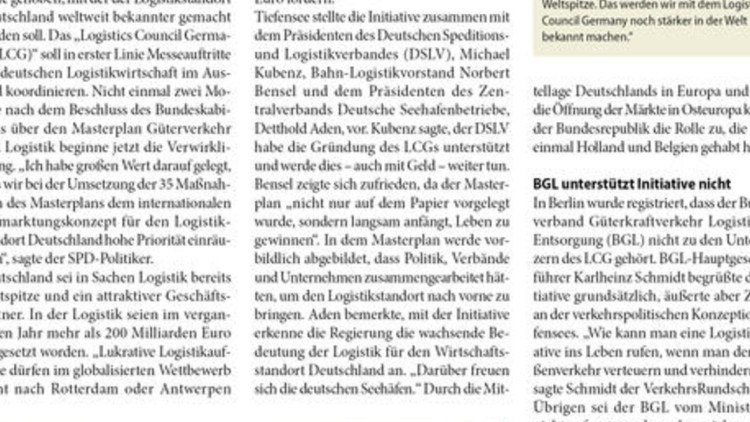  Logistikoffensive der Regierung