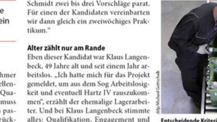 Zweite Chance auf dem Arbeitsmarkt