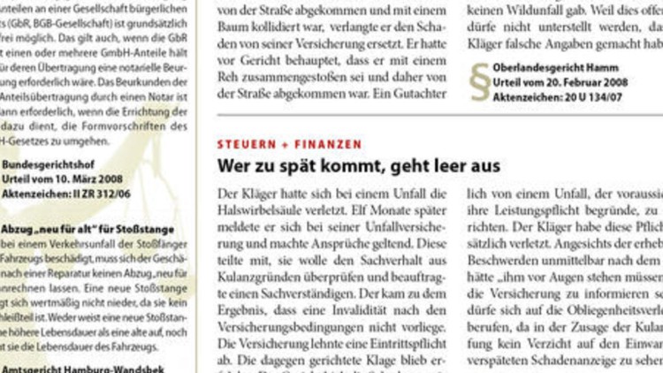 Eine Frage der Beweislast