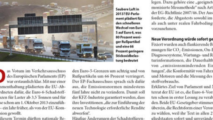 Schneller zu Euro 6?