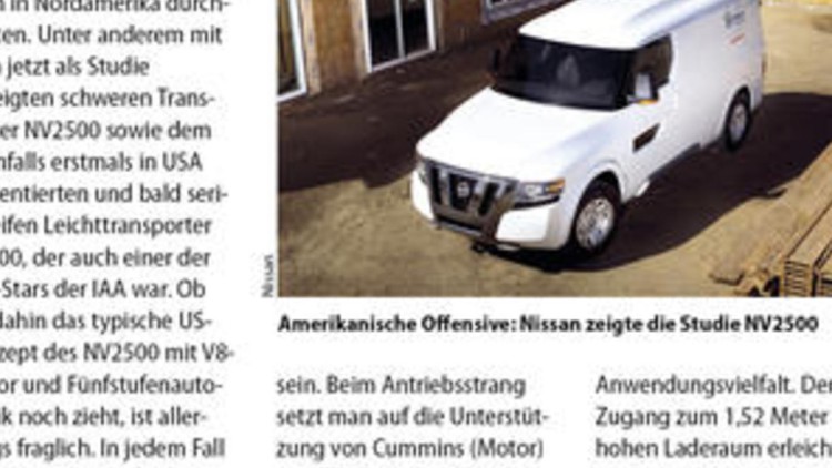 Nissan LKW will ab 2010 auch in Nordamerika ...