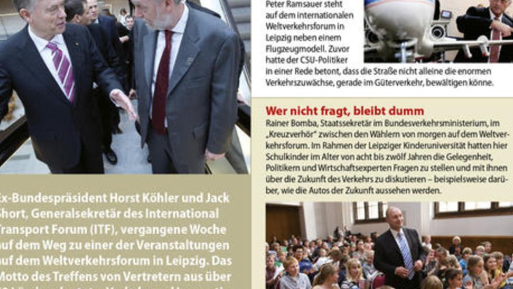 Bundesverkehrsminister Peter Ramsauer steht auf ...