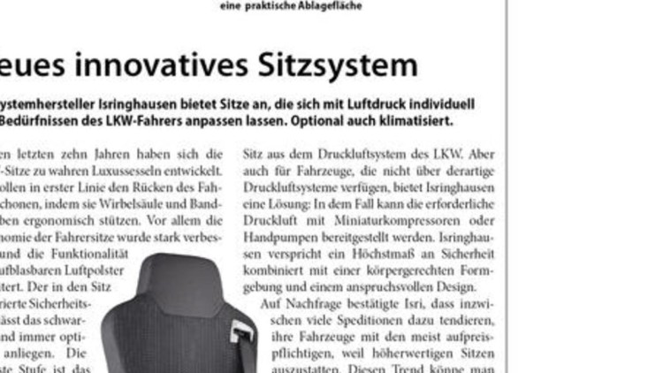 Neues innovatives Sitzsystem