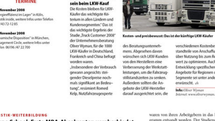 Neues Kostenbewusstsein beim LKW-Kauf