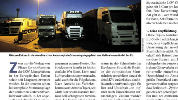 Ökofolter: Brüssel will LKW externe Kosten anlasten