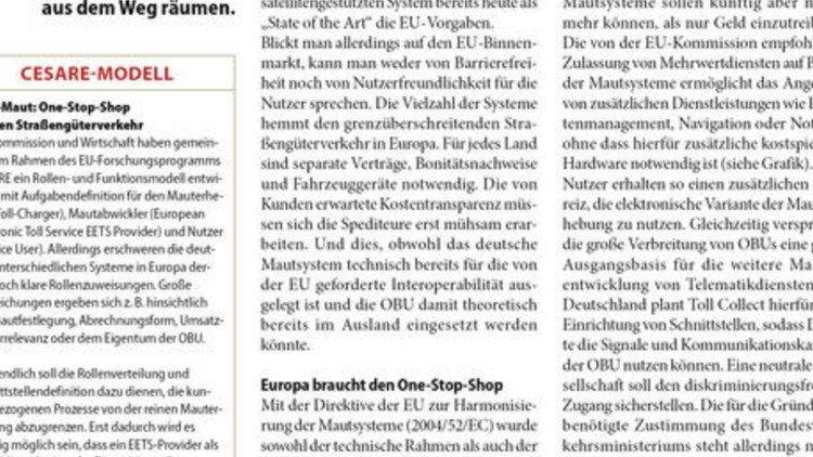Der weite Weg zur Europa-Maut