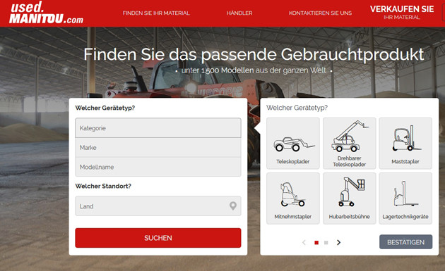 Manitou optimiert Gebrauchtmaschinenportal
